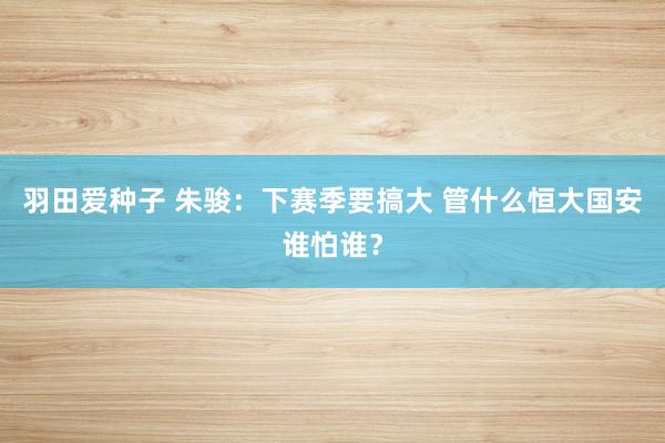 羽田爱种子 朱骏：下赛季要搞大 管什么恒大国安谁怕谁？